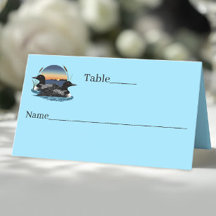 Loons Sunset Blue Place Card