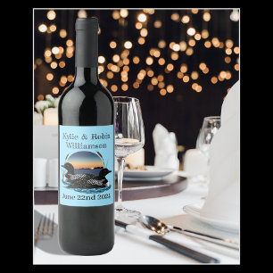 Loons Sunset Blue Wine Label