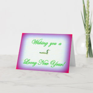 Loony new year greeting card