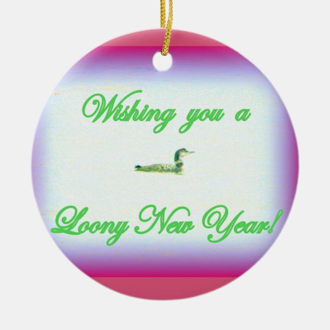 loony new year/ merry christmas ornament (Front)
