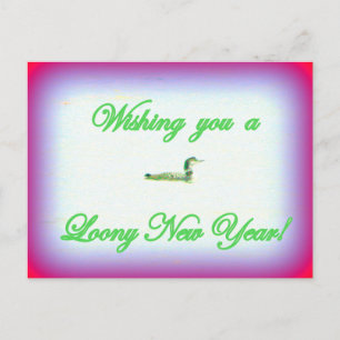Loony new year postcard