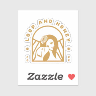 Loop and Honey Represent Logo Sticker in Yellow