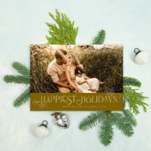 Loop de Loop Flourished Type Photo Holiday Card
