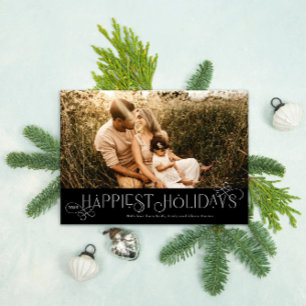 Loop de Loop Flourished Type Photo Holiday Card