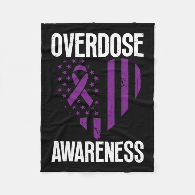 Loop For Drug Addiction Awareness On American Flag Fleece Blanket (Front)