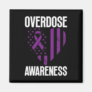 Loop For Drug Addiction Awareness On American Flag Magnet