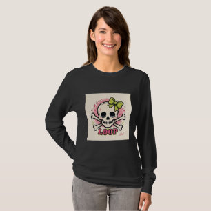 Loop Skull Bow Cute Long Sleeve T-Shirt