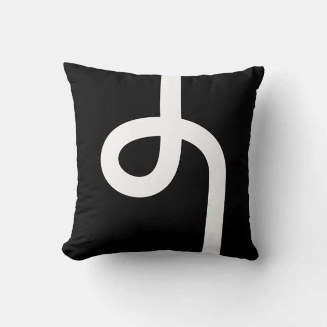 Looped Line - White on Black Cushion (Front)