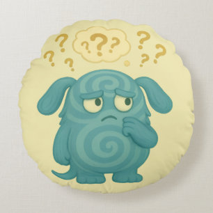 Loopi Kissen – Das nachdenkliche ADHS-Monster Round Cushion