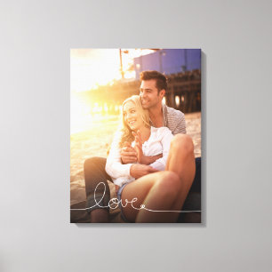 Loopy Love Heart String Simple Knot Modern Photo Canvas Print