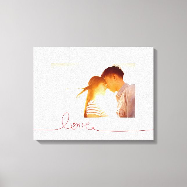 Loopy Love Heart String Simple Knot Modern Photo Canvas Print (Front)