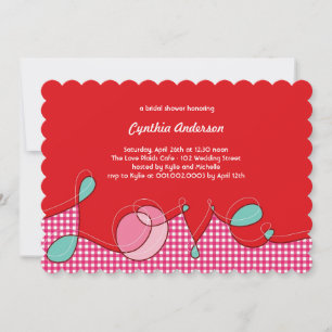 Loopy LOVE Plaids Craft Chic Bridal Shower Party Invitation