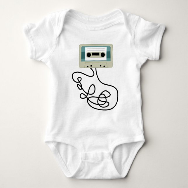 Loose Cassette Tape Loops Baby Bodysuit (Front)