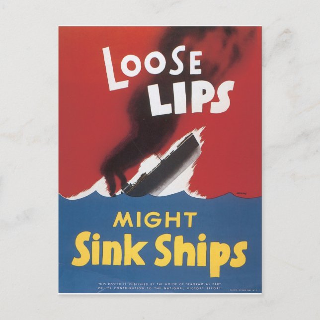 Loose Lips Sink Ships Postcard (Front)