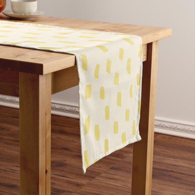 Loose Mark Butter Yellow Warm Cream Short Table Runner (In Situ)