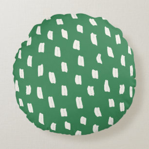 Loose Mark Leaf Green Round Cushion