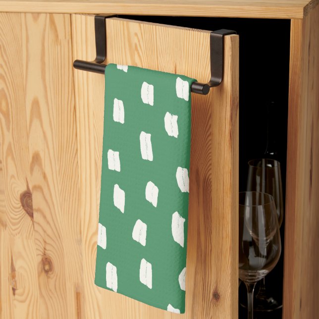 Loose Mark Leaf Green Tea Towel (Thirds Fold)