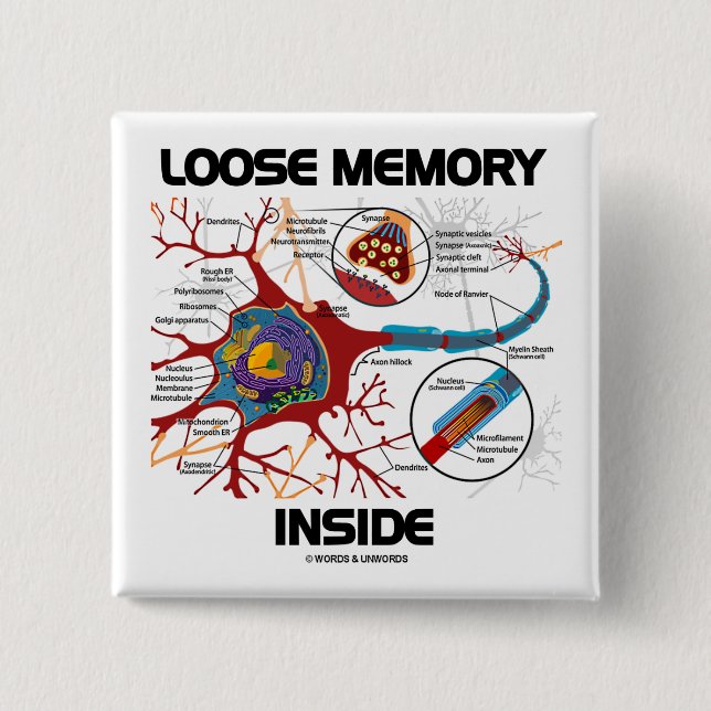 Loose Memory Inside (Neuron / Synapse) 15 Cm Square Badge (Front)