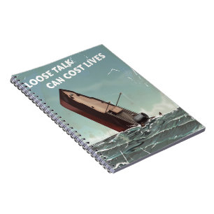 Loose Talk Cost Lives WW2 Poster Spiral Notebook