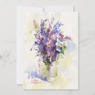 Loose Watercolor Flower Bouquet Invitation