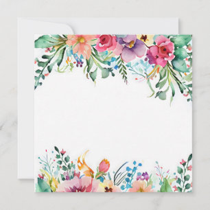 Loose Watercolor Flowers Wedding Birthday Bright