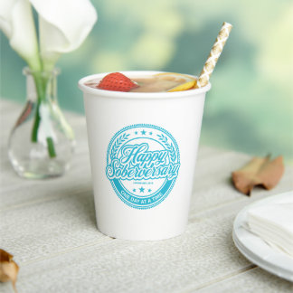 Loosid Soberversary Blue Paper Cup