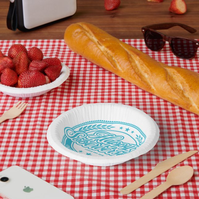 Loosid Soberversary Blue Paper Plate (Picnic)