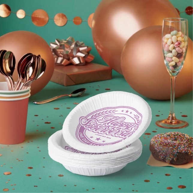 Loosid Soberversary Pink Paper Plate (Multi)