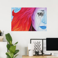Loosing Colour Surreal Rainbow Woman Original Art