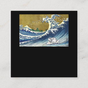 Lop Rabbit Is Surfing   Cute Bunny Rabbit Lover Square Business Card