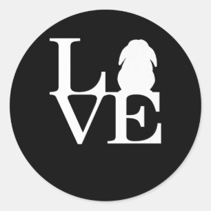 Lop Rabbit Lover I Love Bunnies Graphic Classic Round Sticker