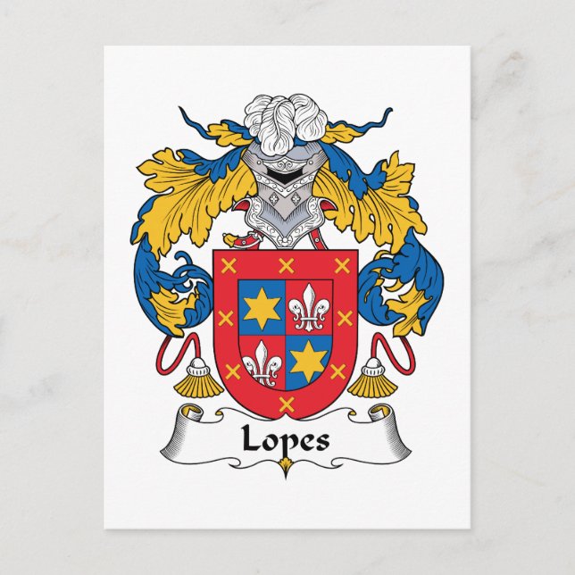 Lopes Family Crest Postcard (Front)