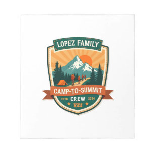 Lopez Family Camp-To-Summit Crew Vintage Hiking Ca Notepad