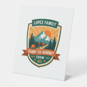 Lopez Family Camp-To-Summit Crew Vintage Hiking Ca Pedestal Sign