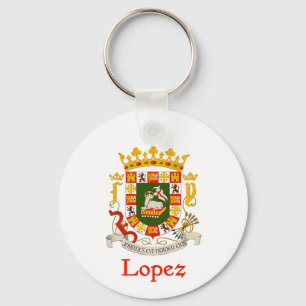 Lopez Shield of Puerto Rico Key Ring