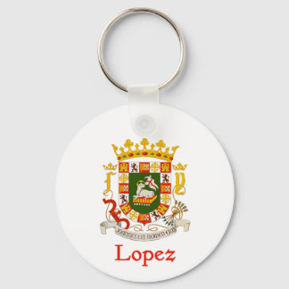 Lopez Shield of Puerto Rico Key Ring