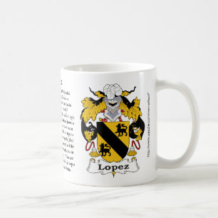 Lopez, the origin, the meaning and the crest coffee mug