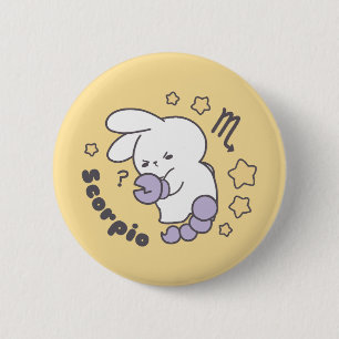 Loppitokki Bunny Embracing Scorpio Zodiac Magic I 6 Cm Round Badge