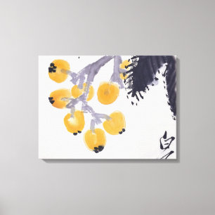 Loquats and a Grasshopper Canvas Print