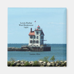 Lorain Harbor West Breakwater Light manget Magnet