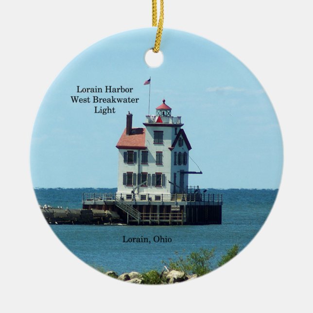 Lorain Harbour West Breakwater Light ornament (Front)