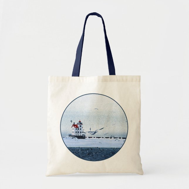 Lorain Lighthouse Tote Bag (Front)