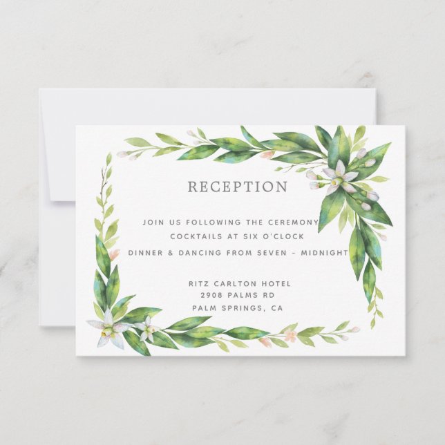 L'Orangerie Wedding Reception Card (Front)