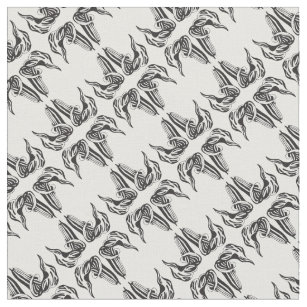 Lord and ladies black and white pattern fabric