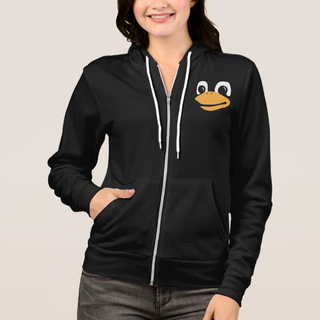 Lord and Savior Tux Penguin Linux Mascot Face Hoodie (Front)