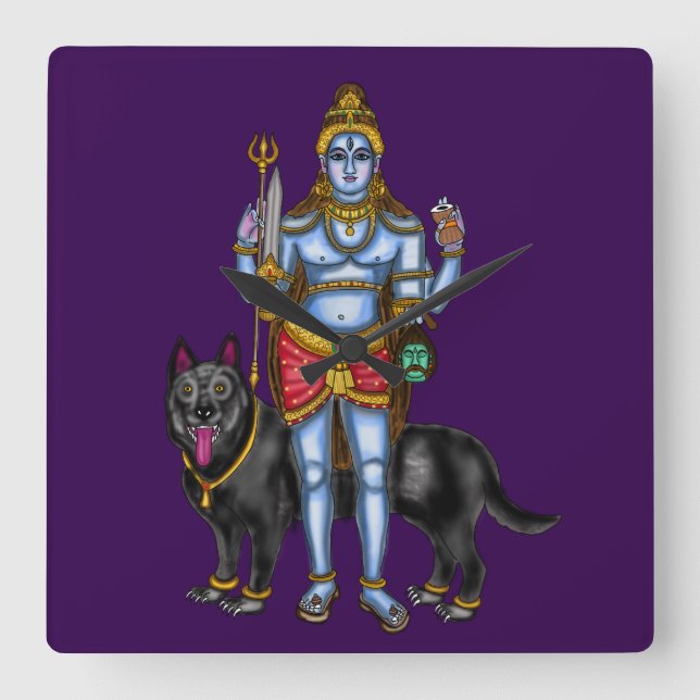 Lord Bhairava Wall Clock (Front)