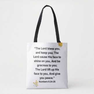 Lord Blessing Keep You Numbers Tote Bag