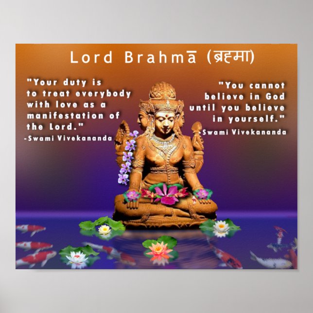 Lord Brahmā (ब्रह्मा) - Creator of the World Poster (Front)