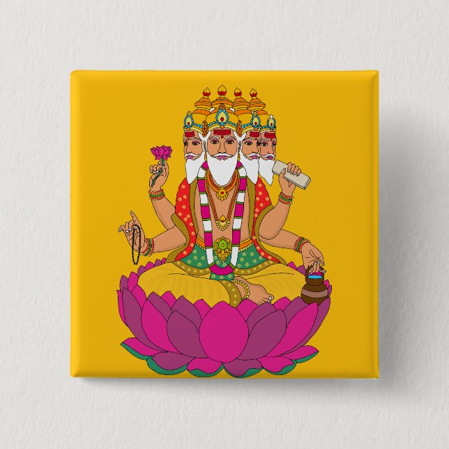 Lord Brahma Button (Front)