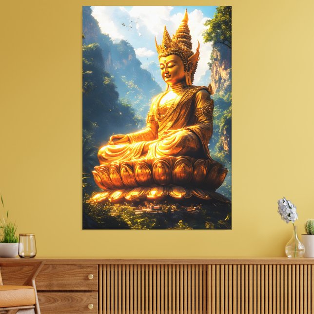 Lord Buddha of the Golden Land Canvas Print (Insitu(LivingRoom))